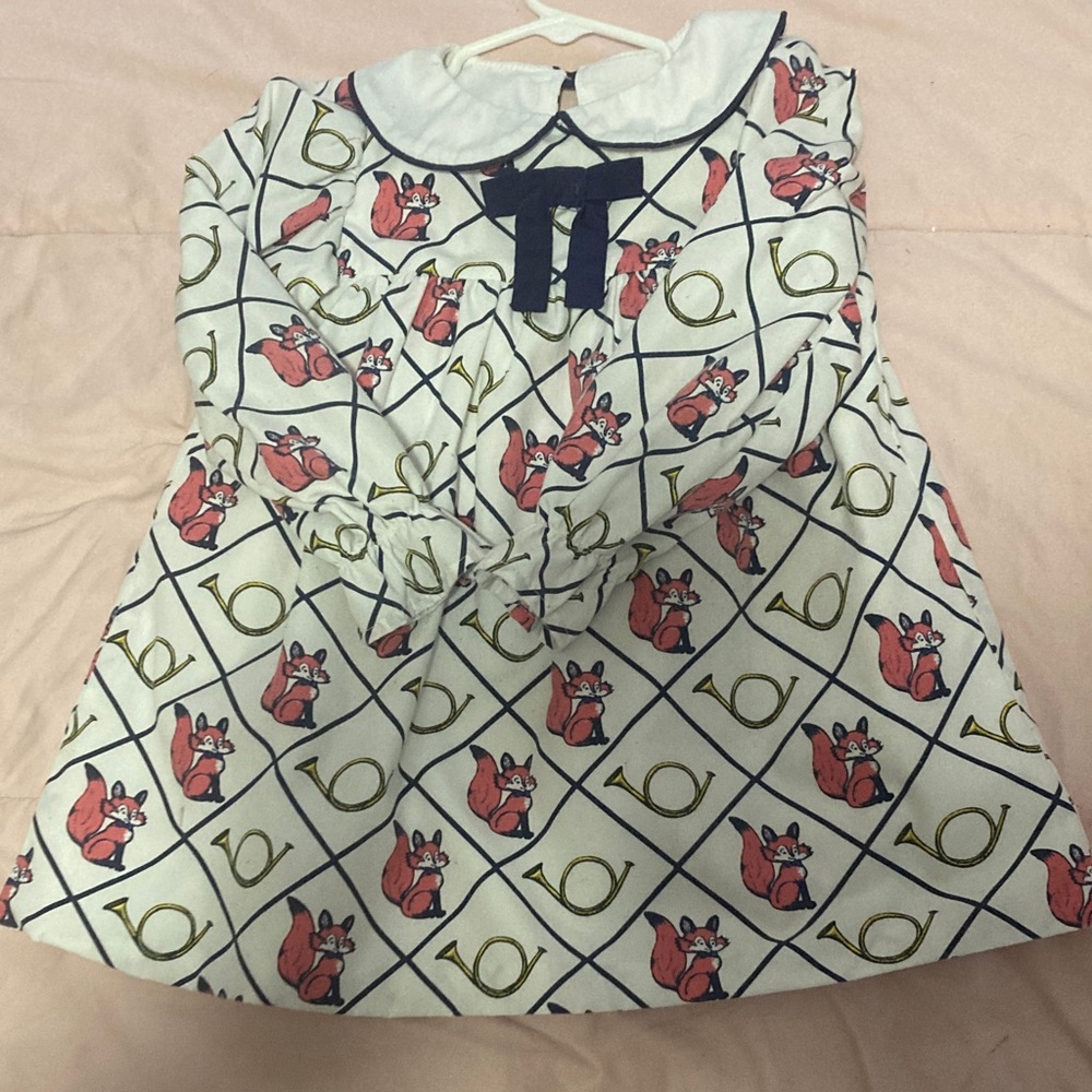 The Beaufort Bonnet Company Fox Print Dress - Red and Black Accents
